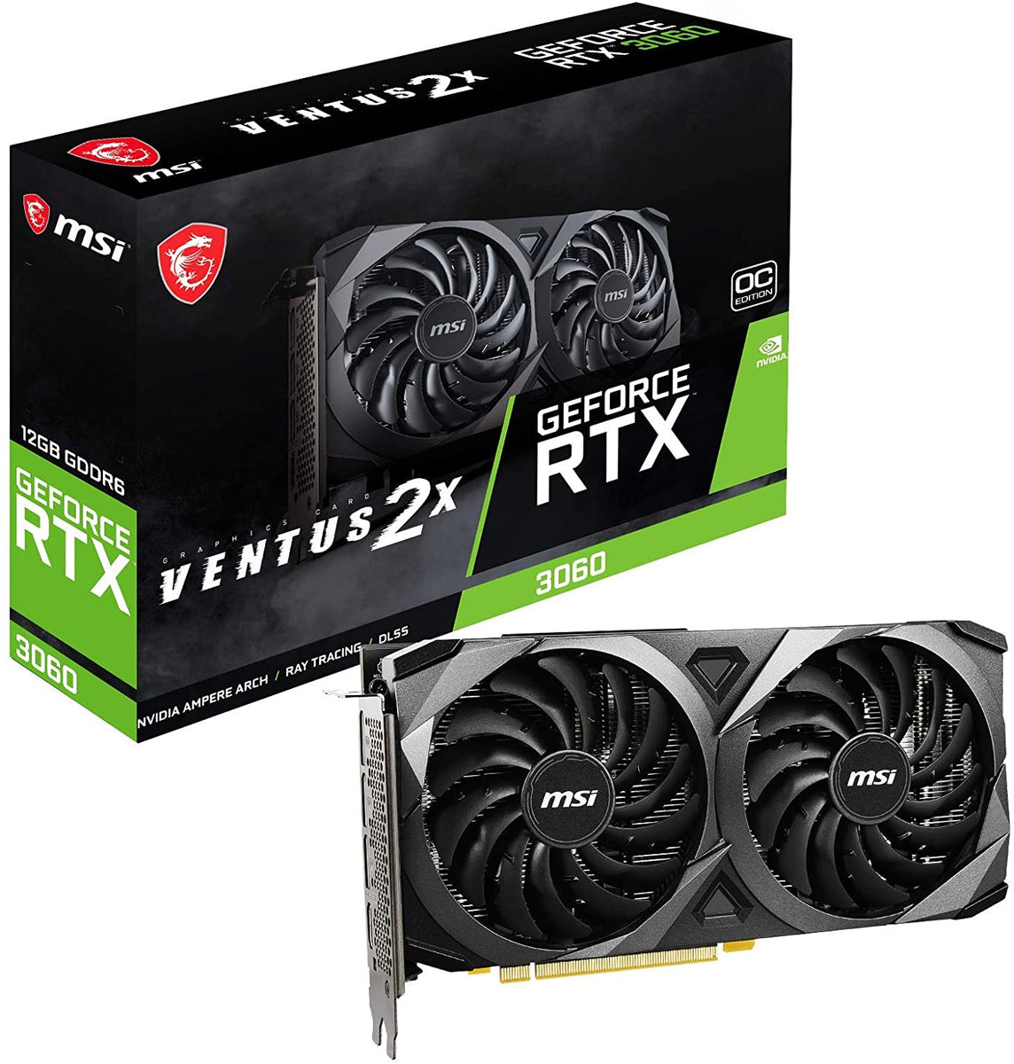 MSI Geforce RTX 3060 Ventus 2X OC 912-V397-050 - 12GB GDDR6, 192