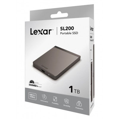 Lexar 1TB SL200 Portable USB 3.1 Type-C External SSD, New