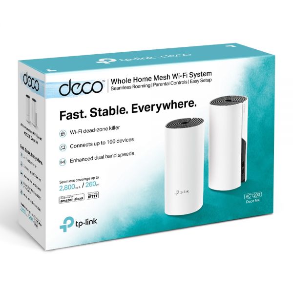 TP-Link (Deco M4) AC1200 Whole Home Mesh WiFi System–(2-Pack)